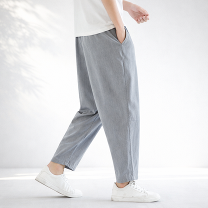 Manhattan Cropped Linen-Blend Pants