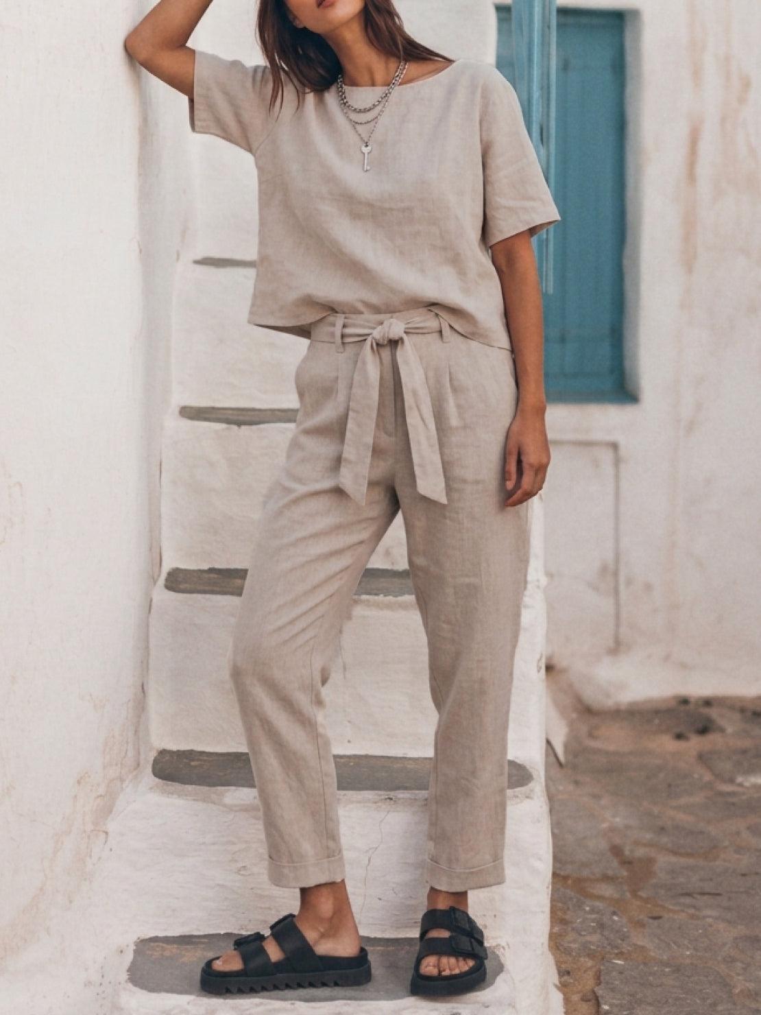 Elisa | 100% Cotton Linen Monochrome Co-ord