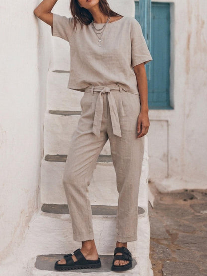 Elisa | 100% Cotton Linen Monochrome Co-ord