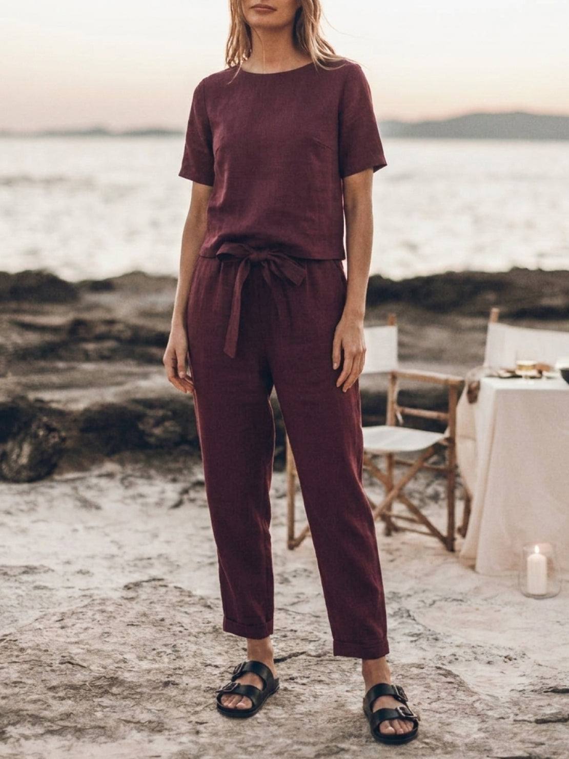 Elisa | 100% Cotton Linen Monochrome Co-ord