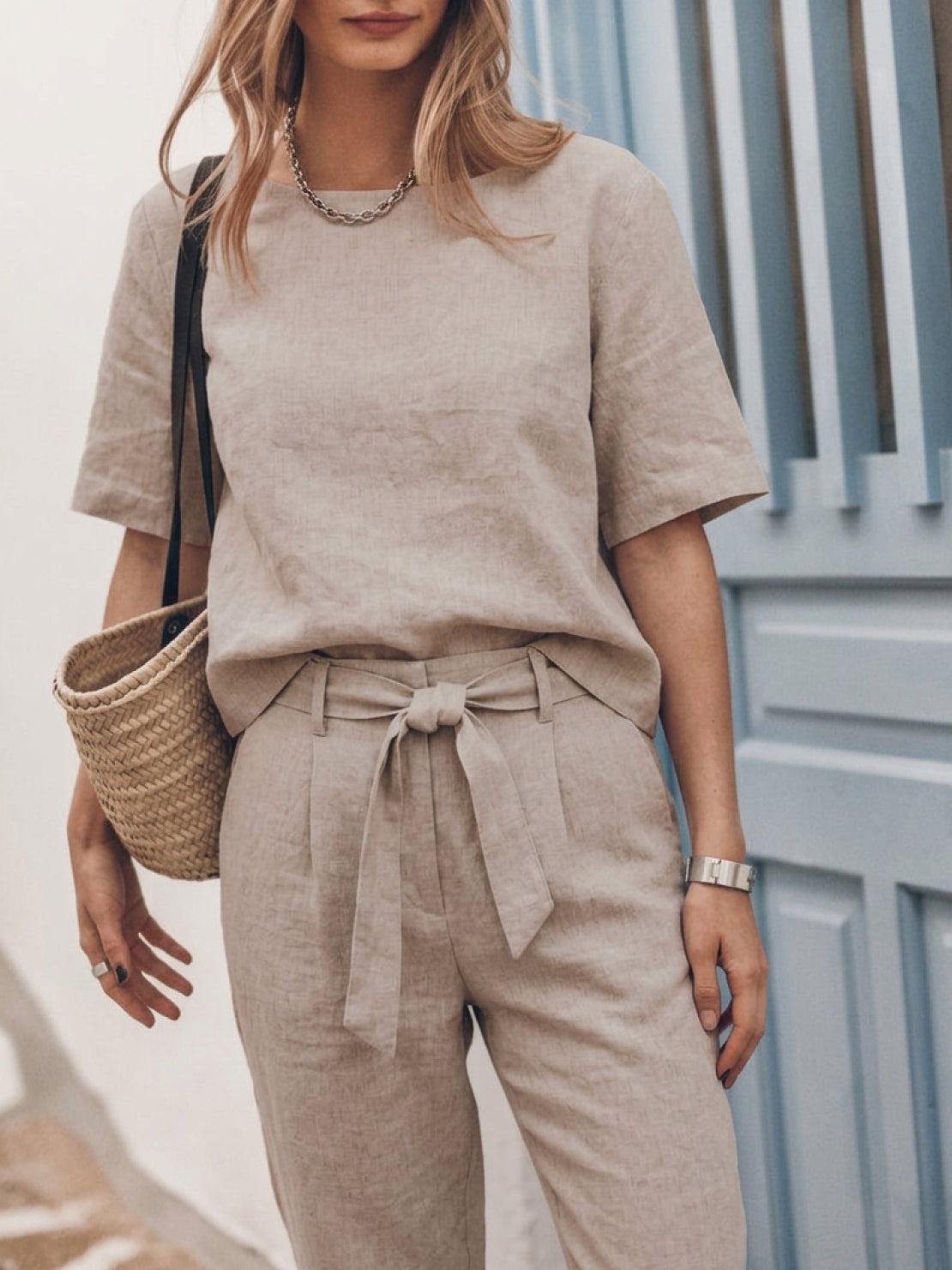 Elisa | 100% Cotton Linen Monochrome Co-ord