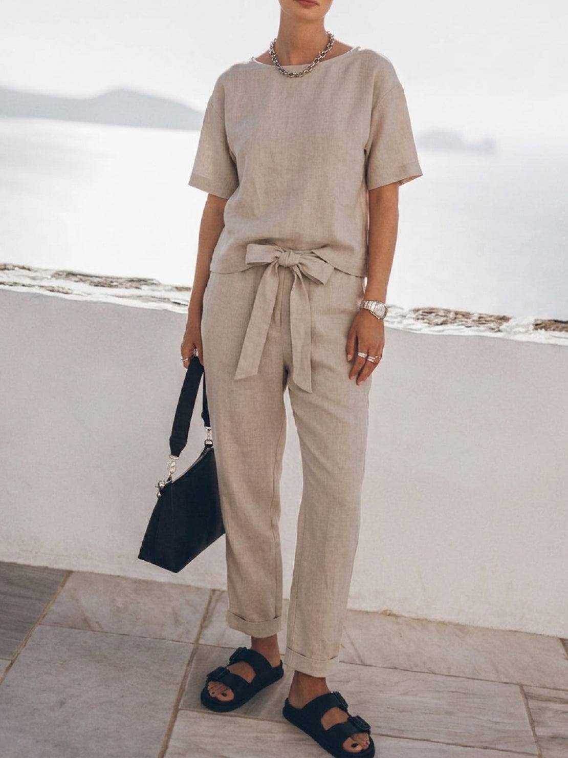 Elisa | 100% Cotton Linen Monochrome Co-ord