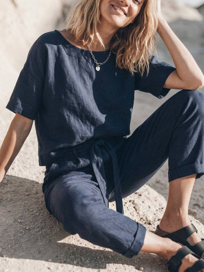 Elisa | 100% Cotton Linen Monochrome Co-ord