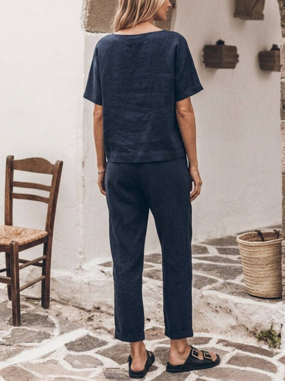 Elisa | 100% Cotton Linen Monochrome Co-ord