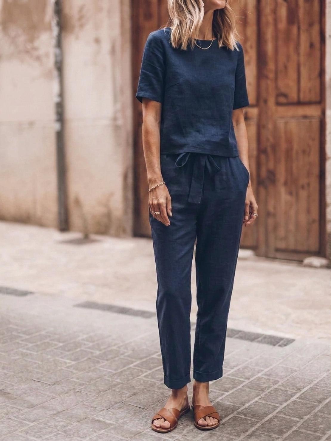 Elisa | 100% Cotton Linen Monochrome Co-ord