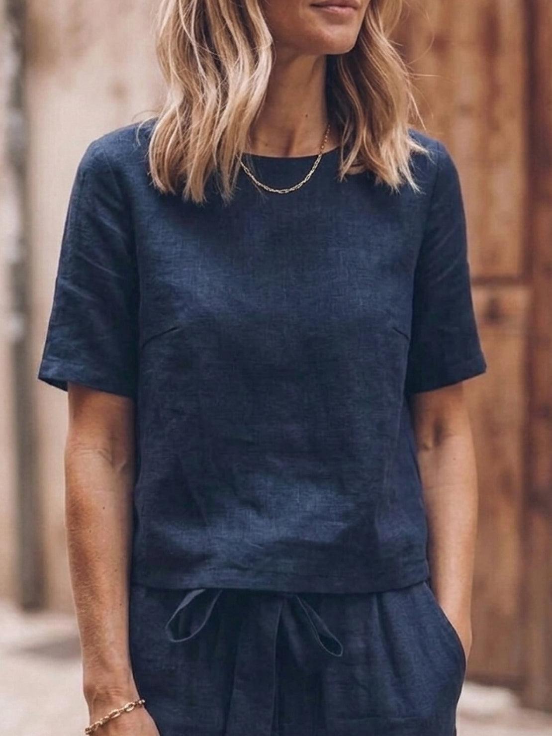 Elisa | 100% Cotton Linen Monochrome Co-ord