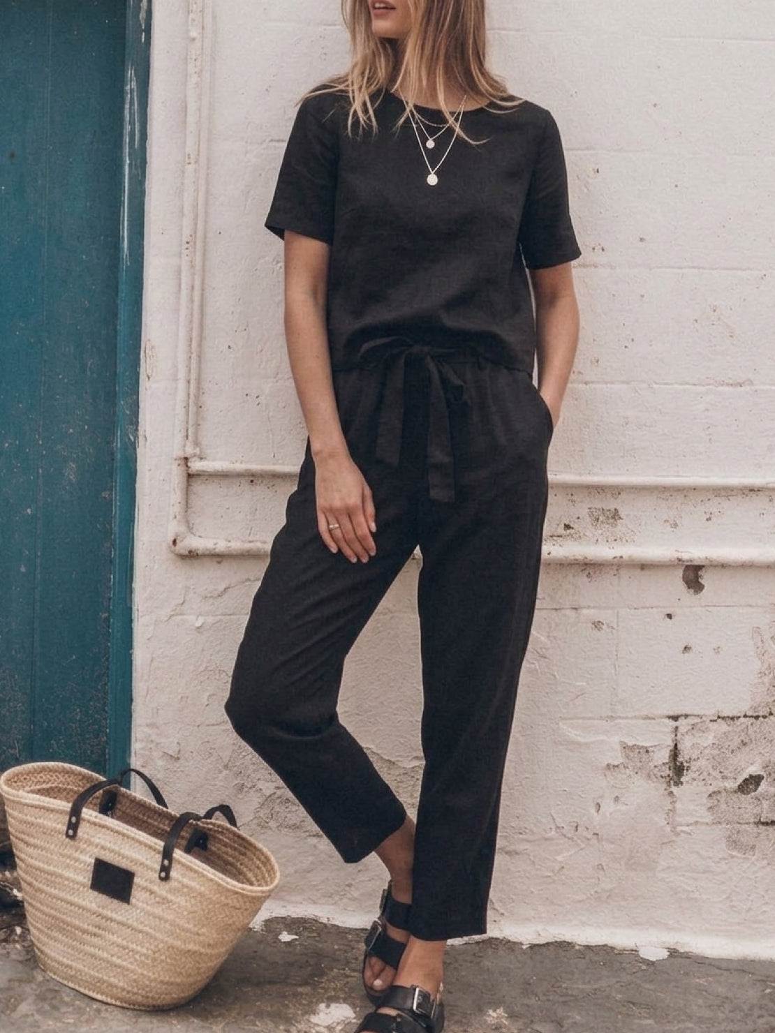 Elisa | 100% Cotton Linen Monochrome Co-ord