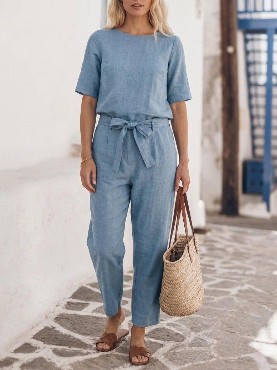 Elisa | 100% Cotton Linen Monochrome Co-ord