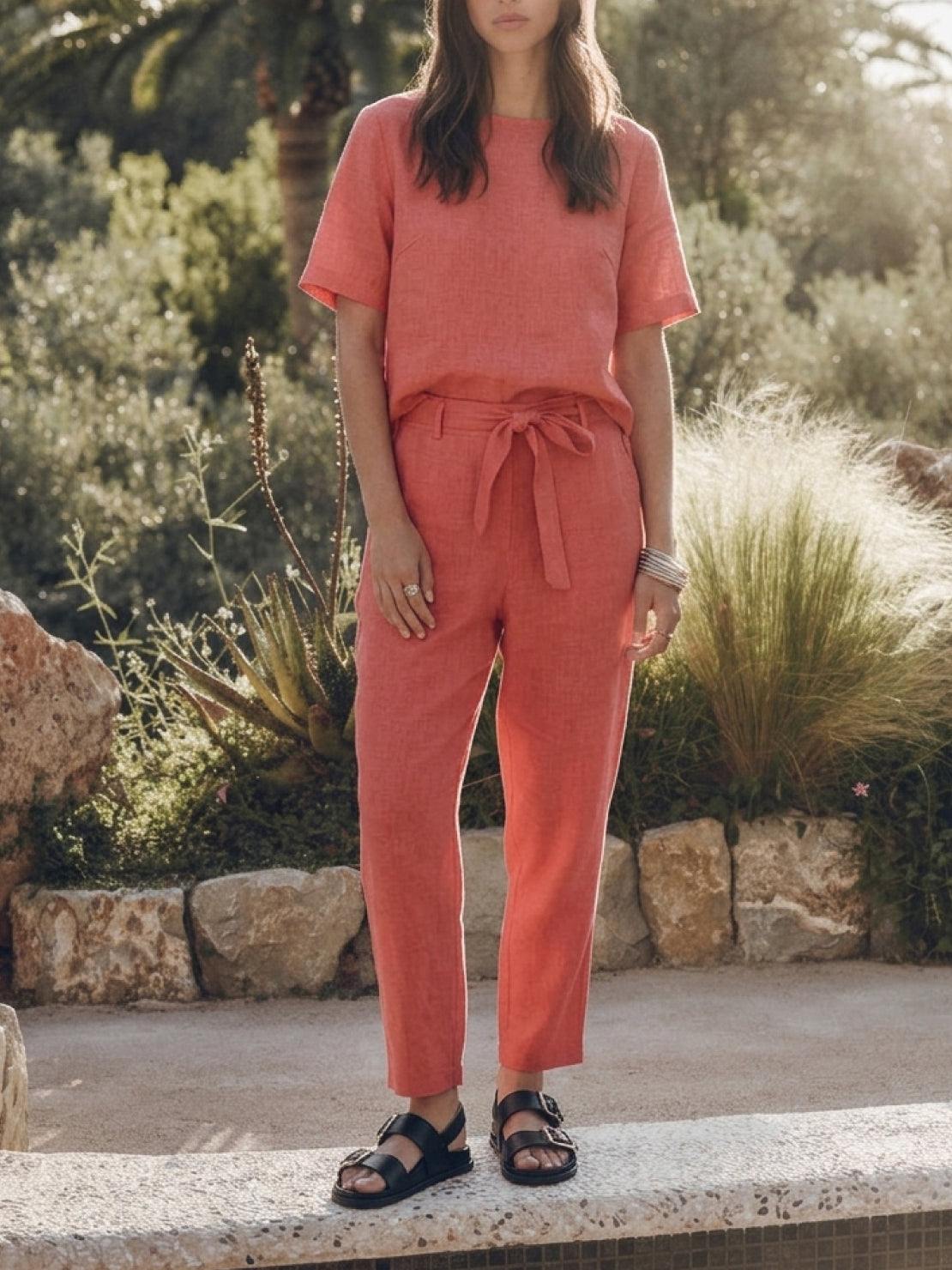 Elisa | 100% Cotton Linen Monochrome Co-ord