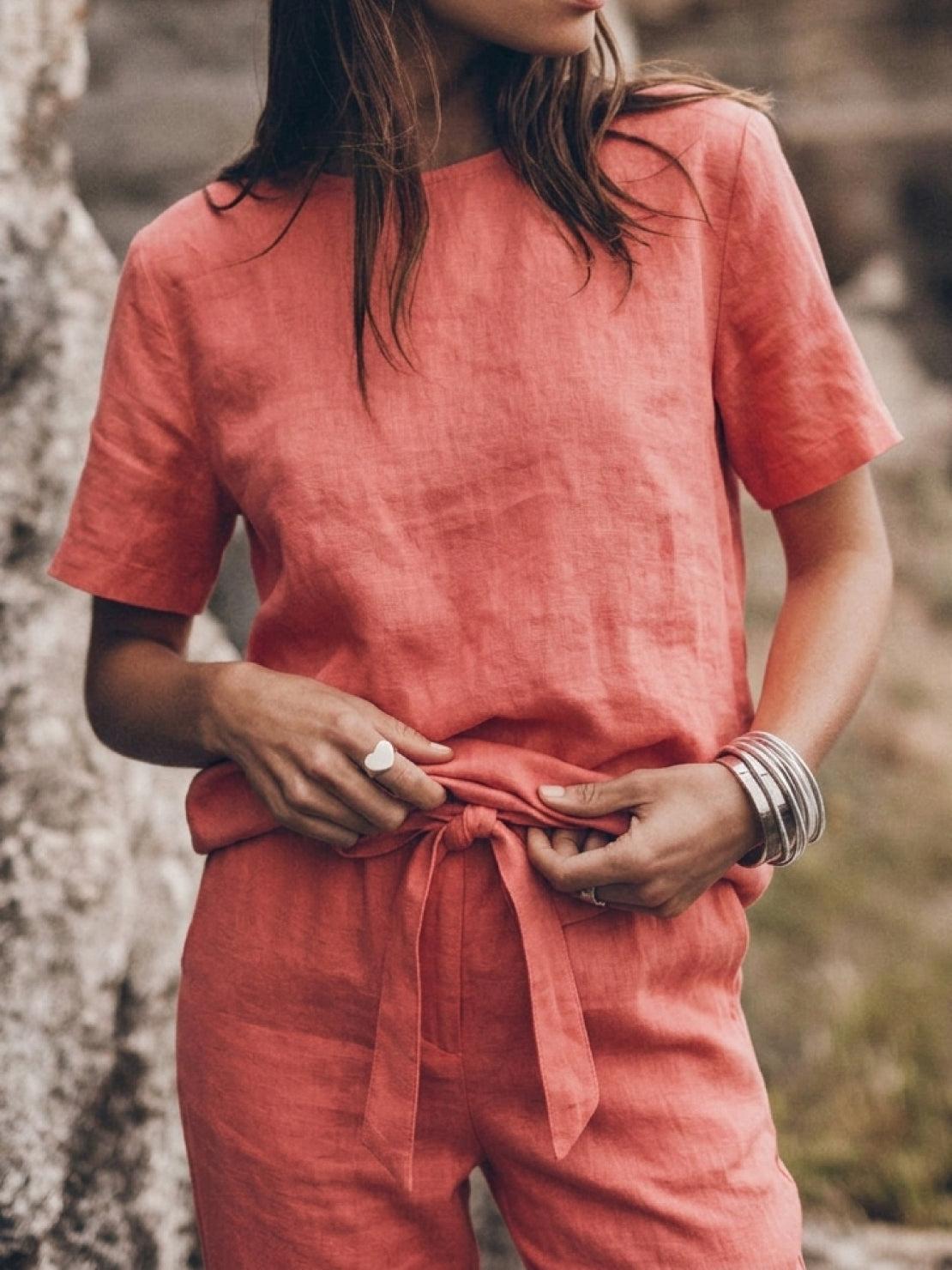 Elisa | 100% Cotton Linen Monochrome Co-ord