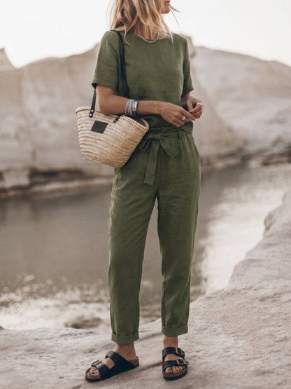 Elisa | 100% Cotton Linen Monochrome Co-ord