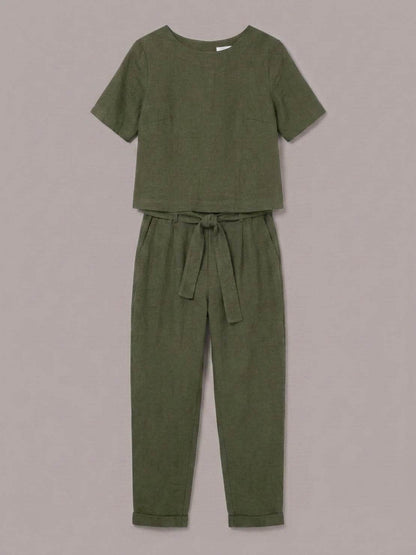 Elisa | 100% Cotton Linen Monochrome Co-ord