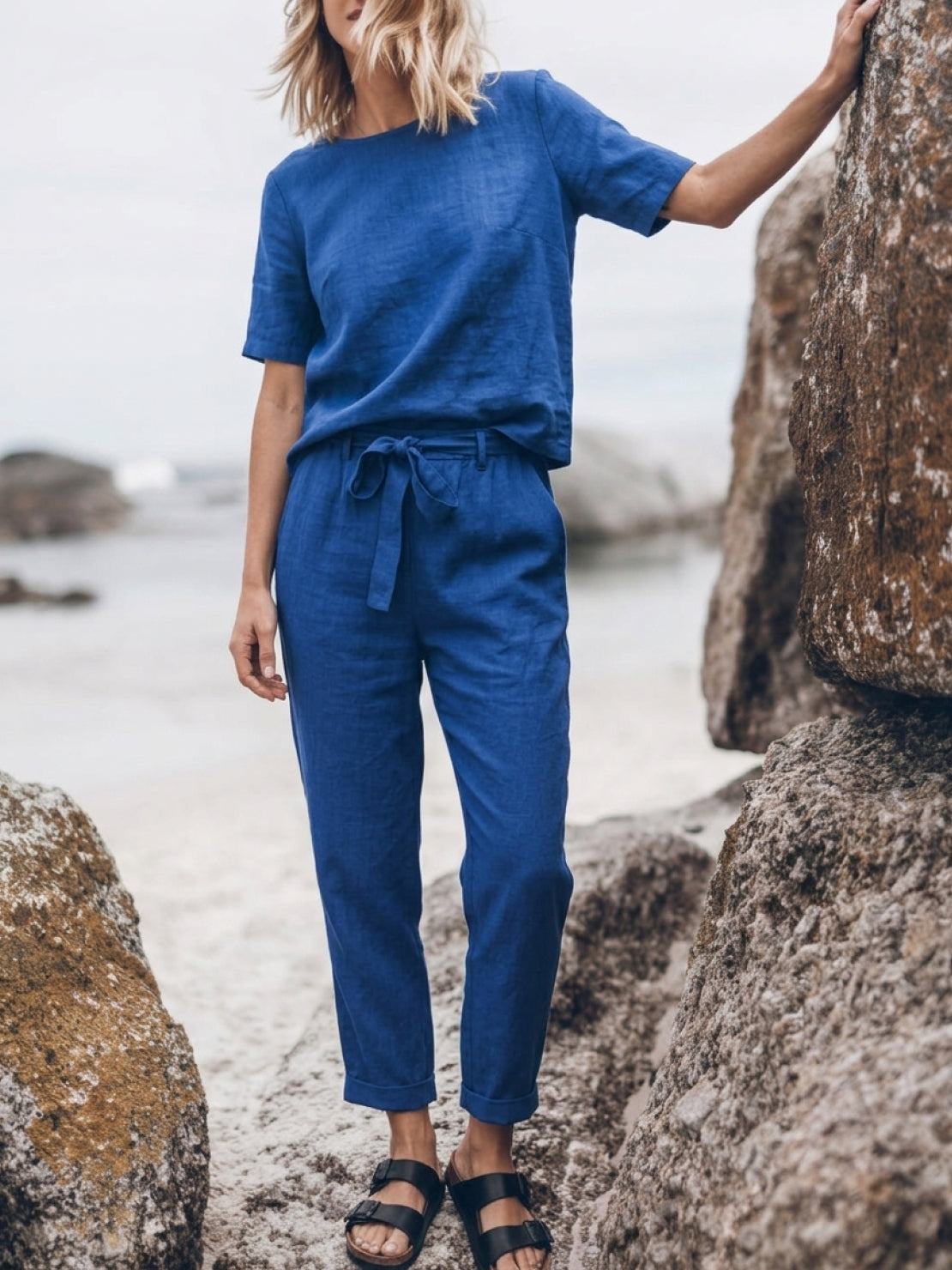 Elisa | 100% Cotton Linen Monochrome Co-ord