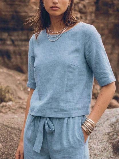 Elisa | 100% Cotton Linen Monochrome Co-ord