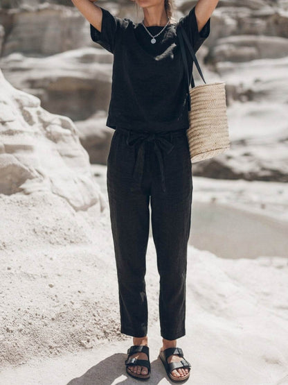 Elisa | 100% Cotton Linen Monochrome Co-ord