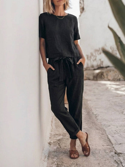 Elisa | 100% Cotton Linen Monochrome Co-ord