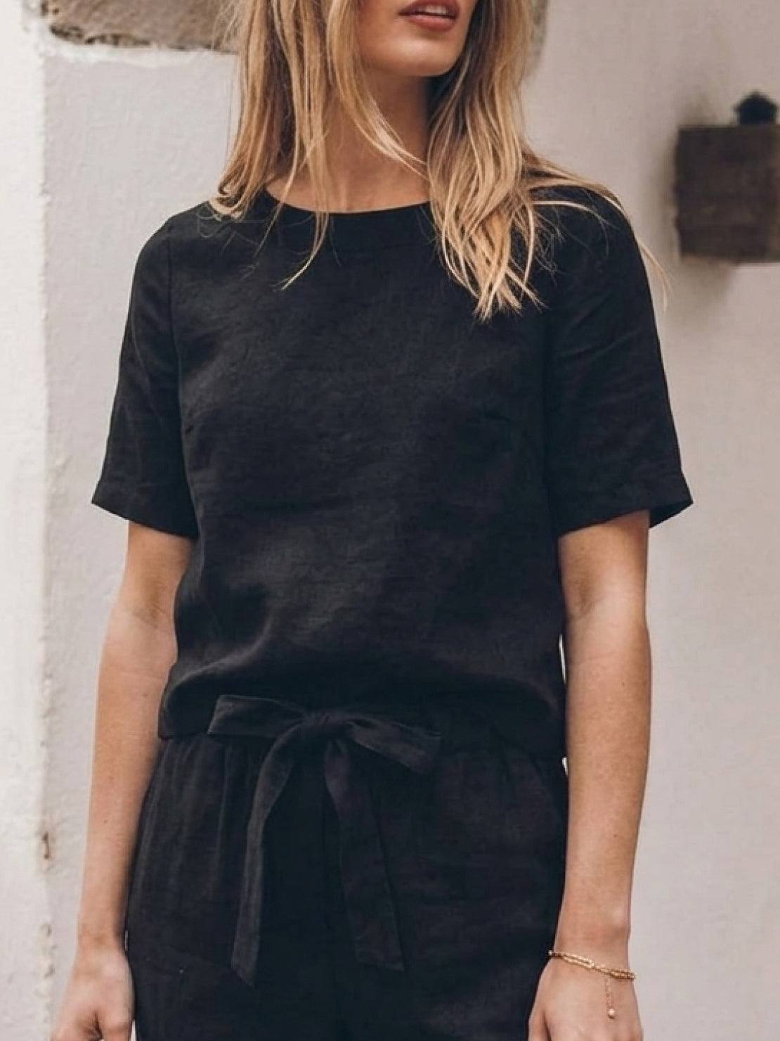 Elisa | 100% Cotton Linen Monochrome Co-ord