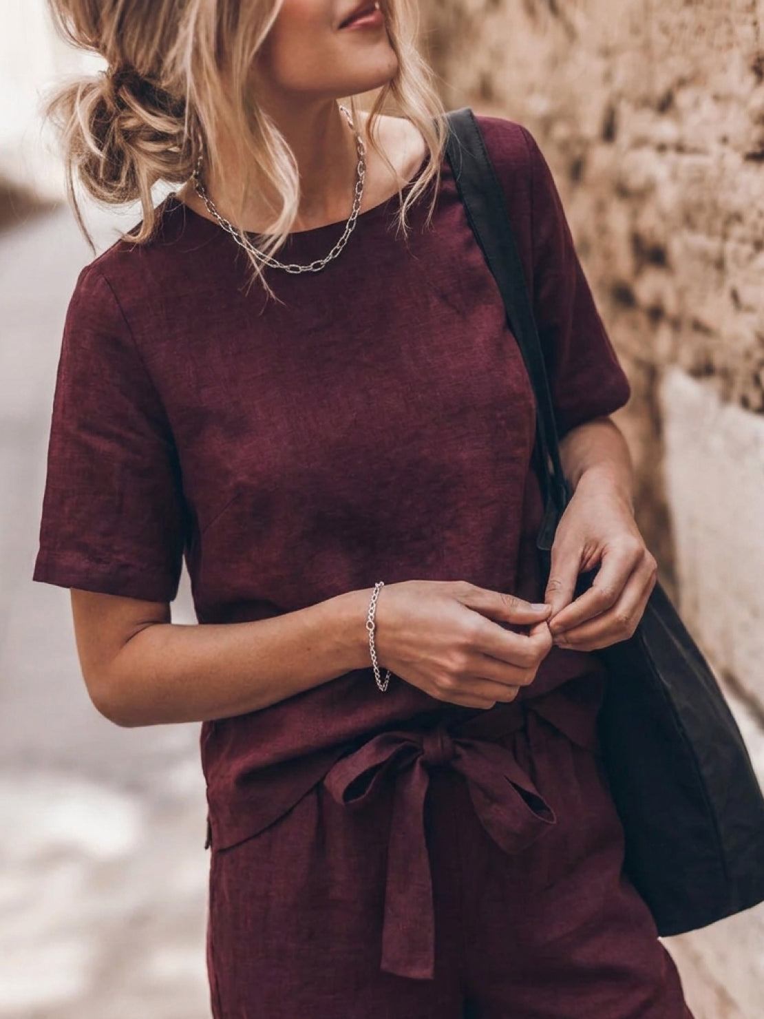 Elisa | 100% Cotton Linen Monochrome Co-ord