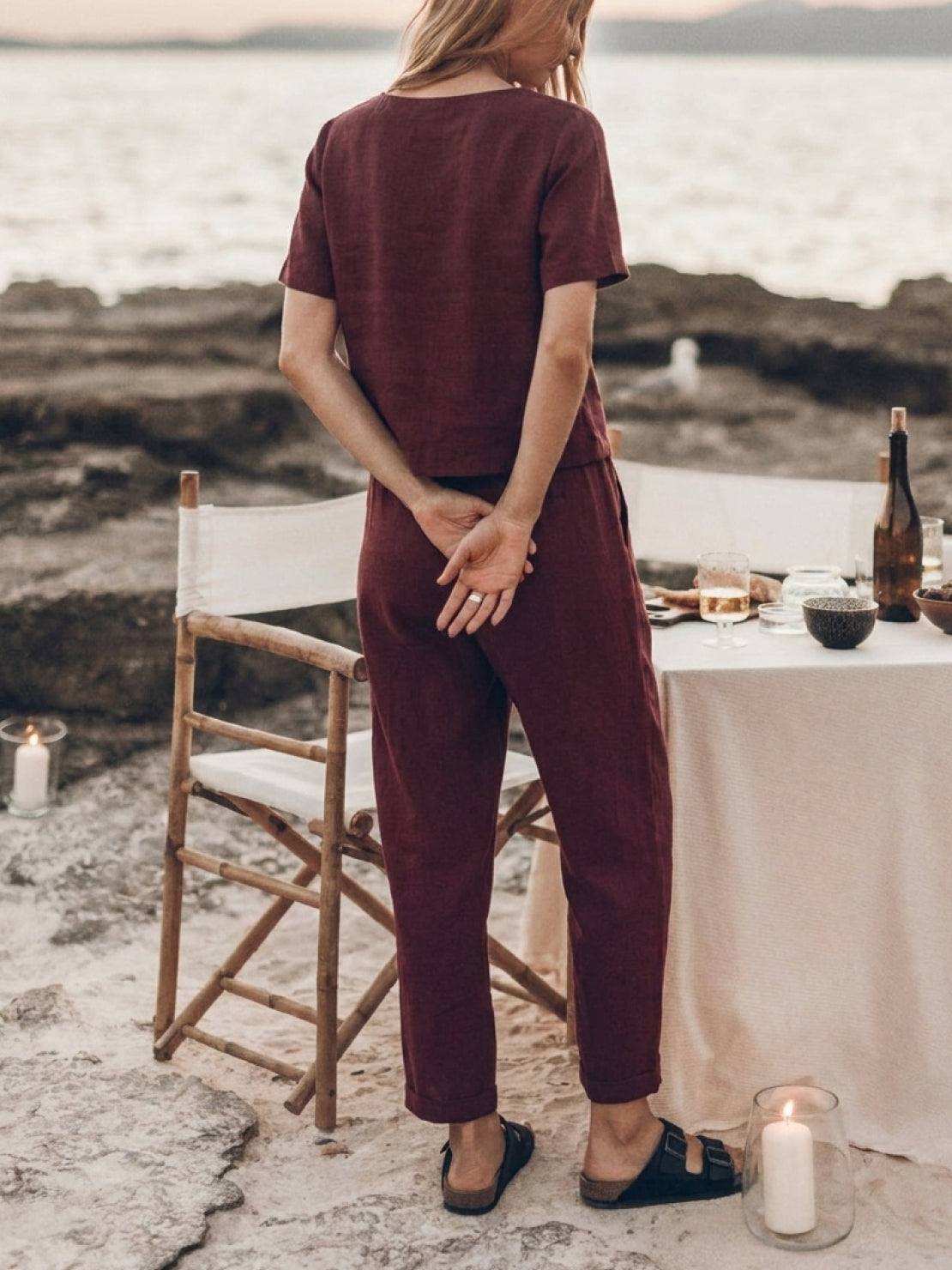 Elisa | 100% Cotton Linen Monochrome Co-ord