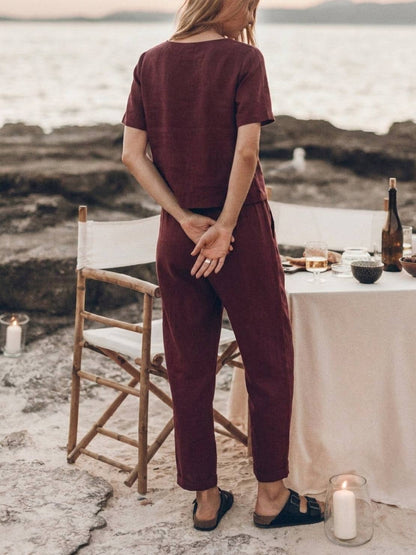 Elisa | 100% Cotton Linen Monochrome Co-ord