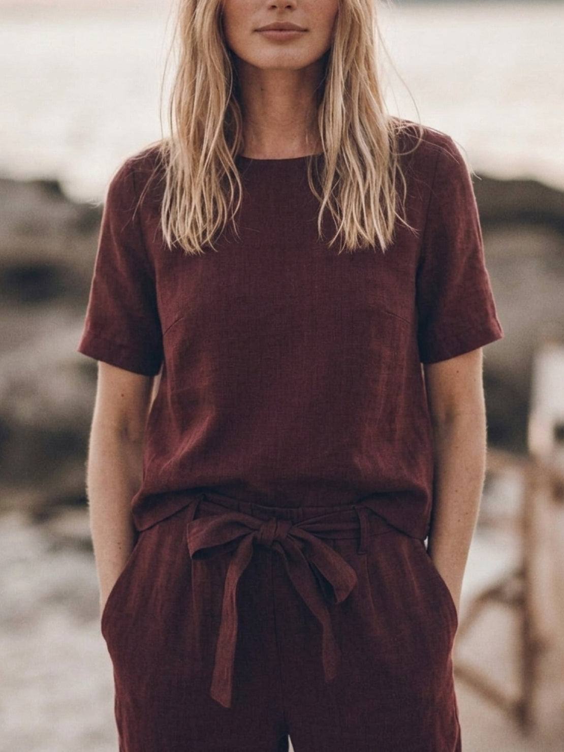 Elisa | 100% Cotton Linen Monochrome Co-ord