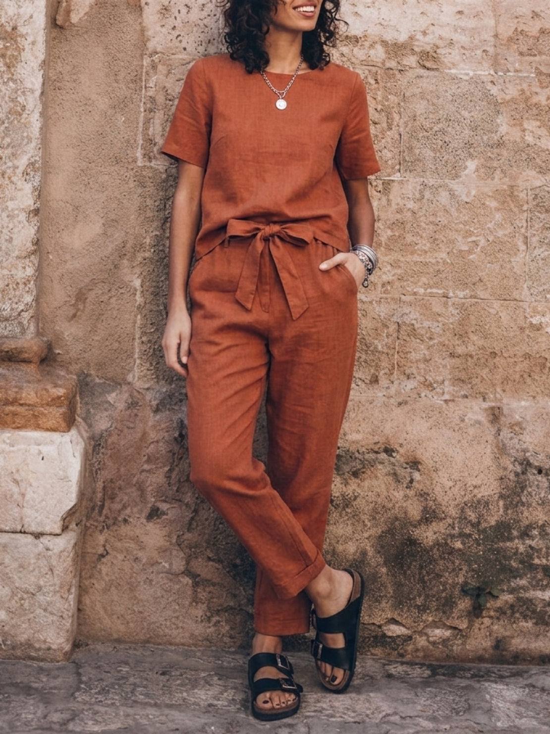 Elisa | 100% Cotton Linen Monochrome Co-ord