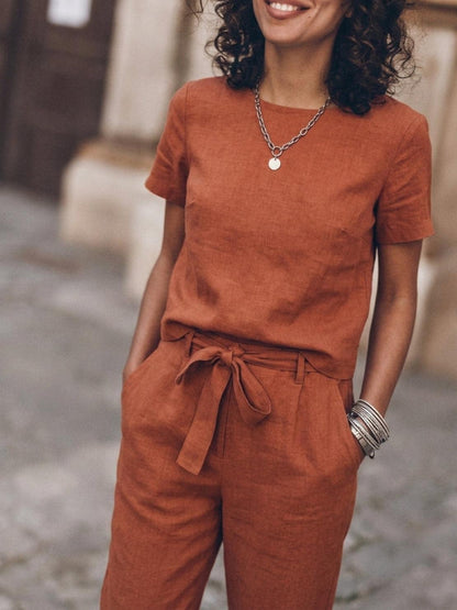 Elisa | 100% Cotton Linen Monochrome Co-ord