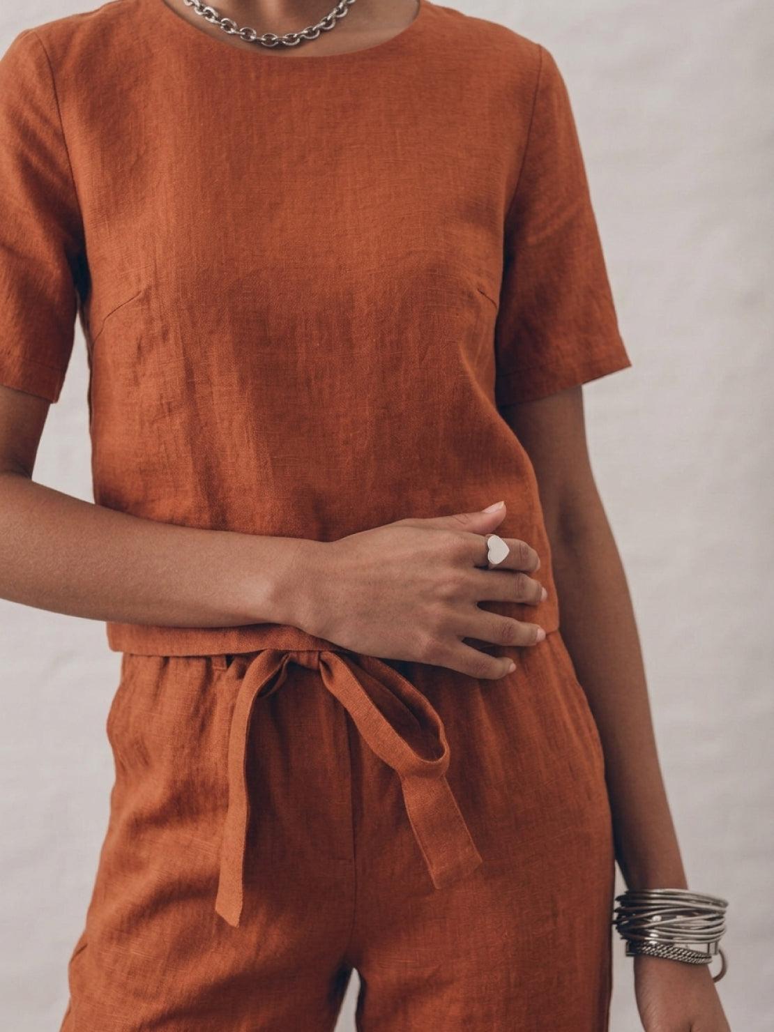 Elisa | 100% Cotton Linen Monochrome Co-ord