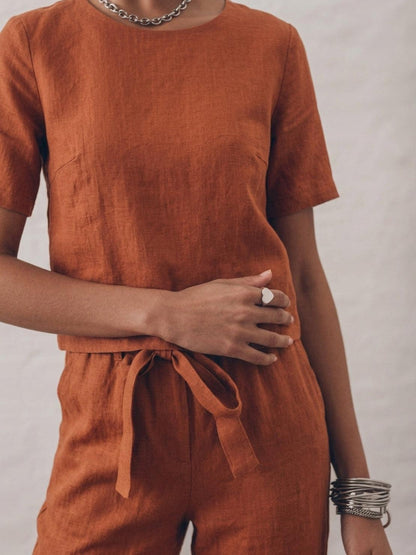 Elisa | 100% Cotton Linen Monochrome Co-ord