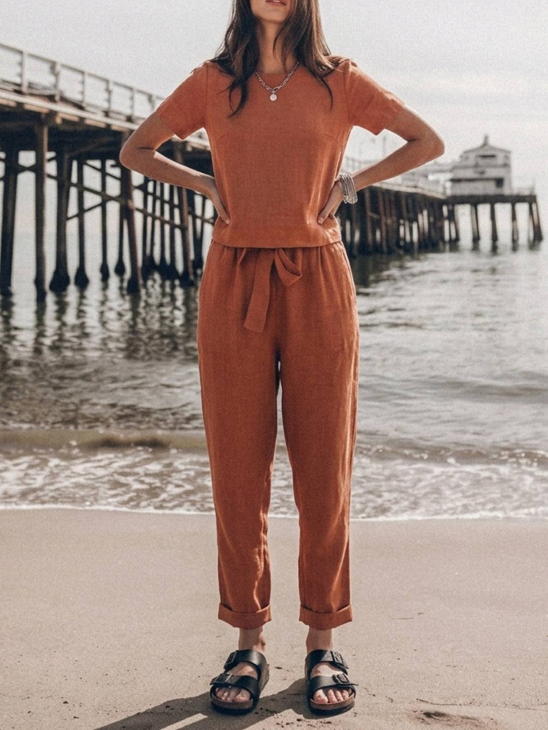 Elisa | 100% Cotton Linen Monochrome Co-ord