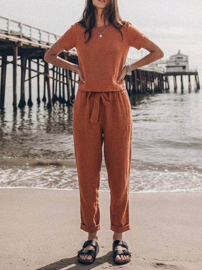 Elisa | 100% Cotton Linen Monochrome Co-ord