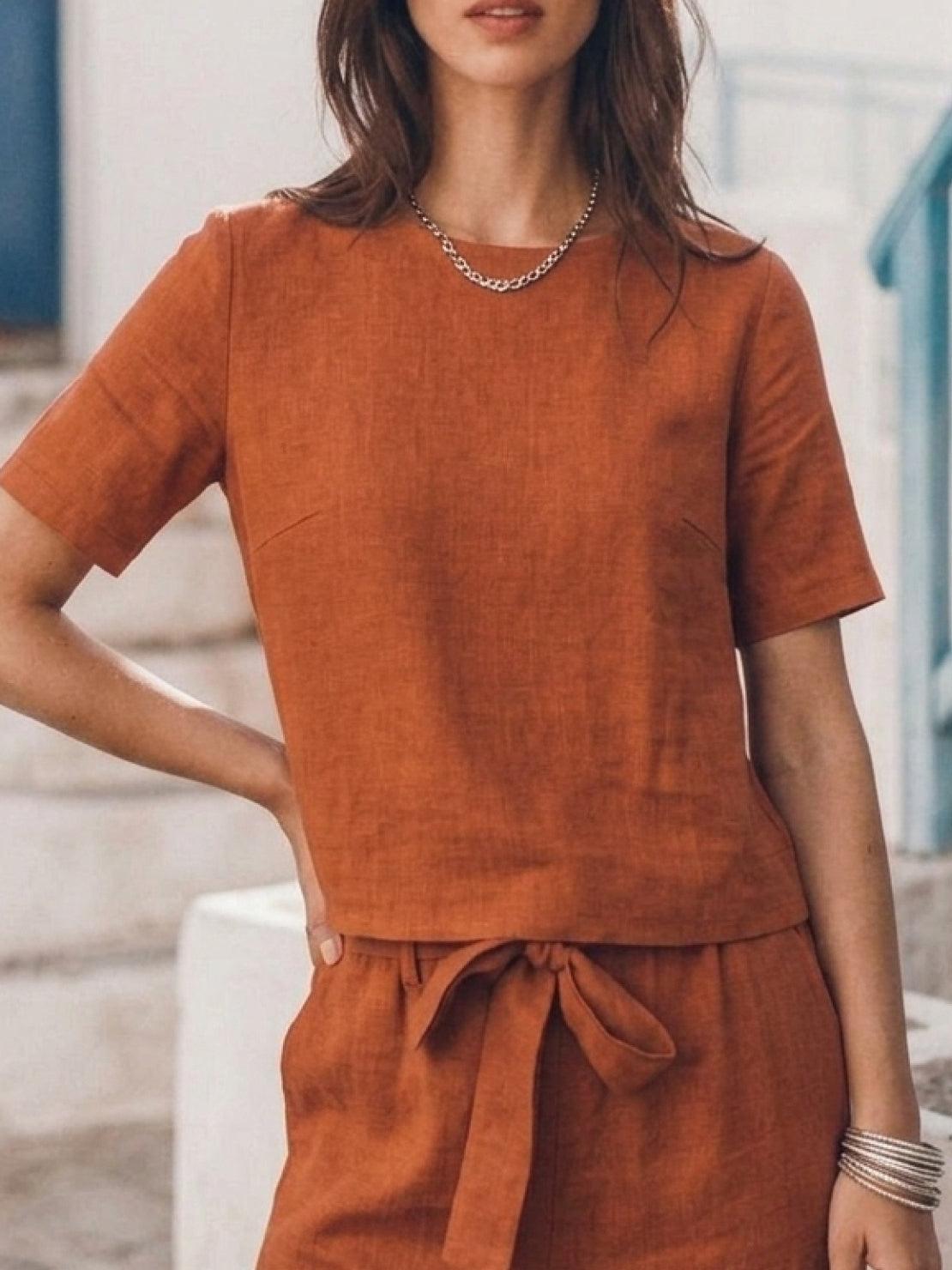 Elisa | 100% Cotton Linen Monochrome Co-ord