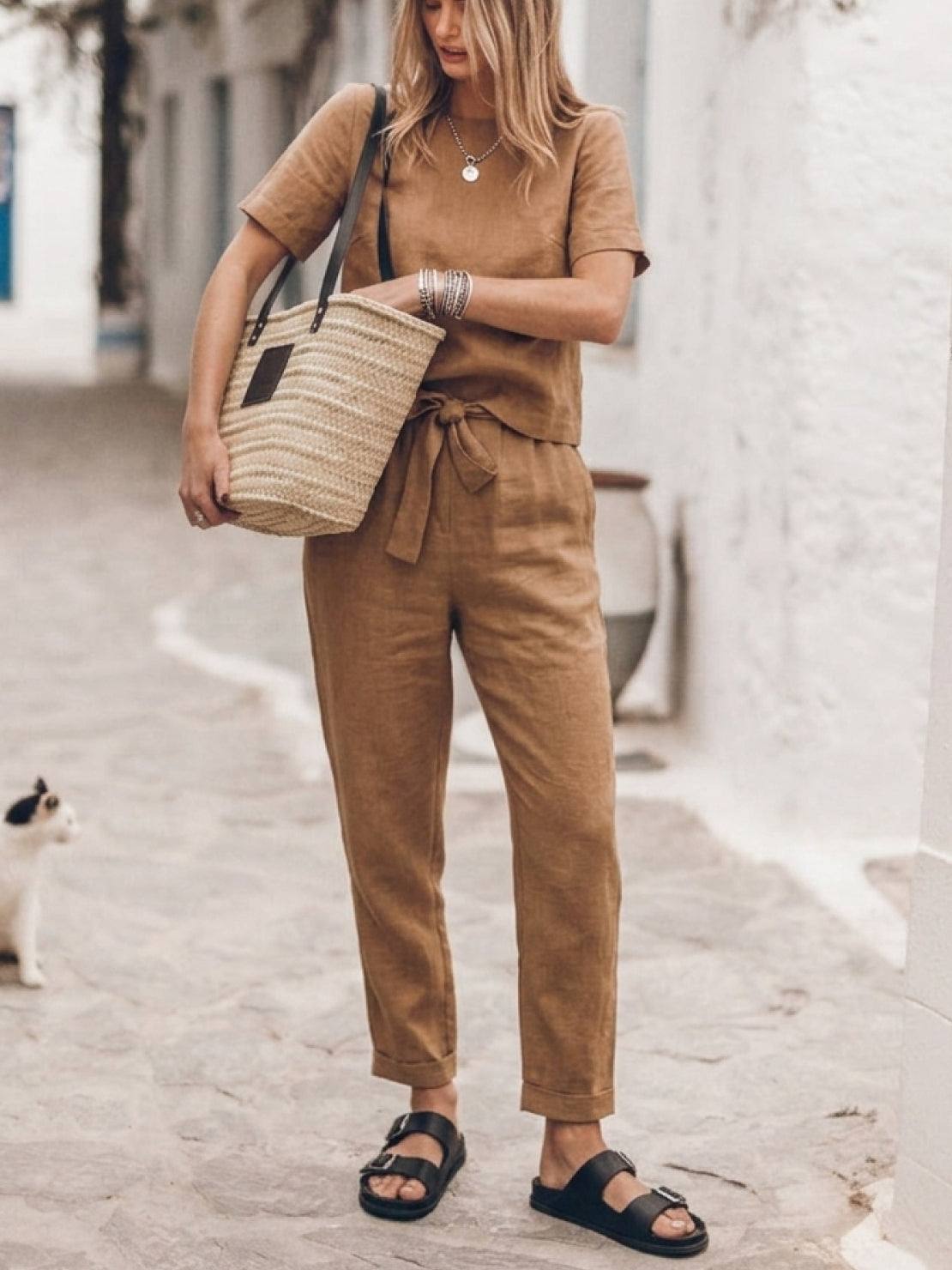 Elisa | 100% Cotton Linen Monochrome Co-ord