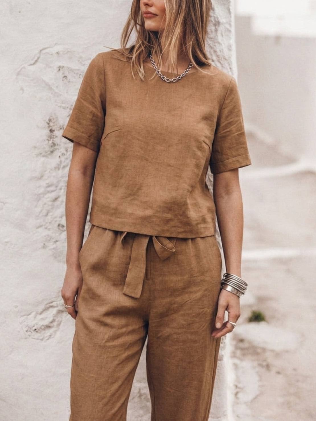 Elisa | 100% Cotton Linen Monochrome Co-ord
