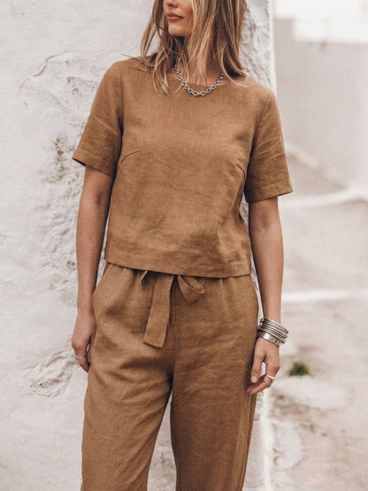 Elisa | 100% Cotton Linen Monochrome Co-ord