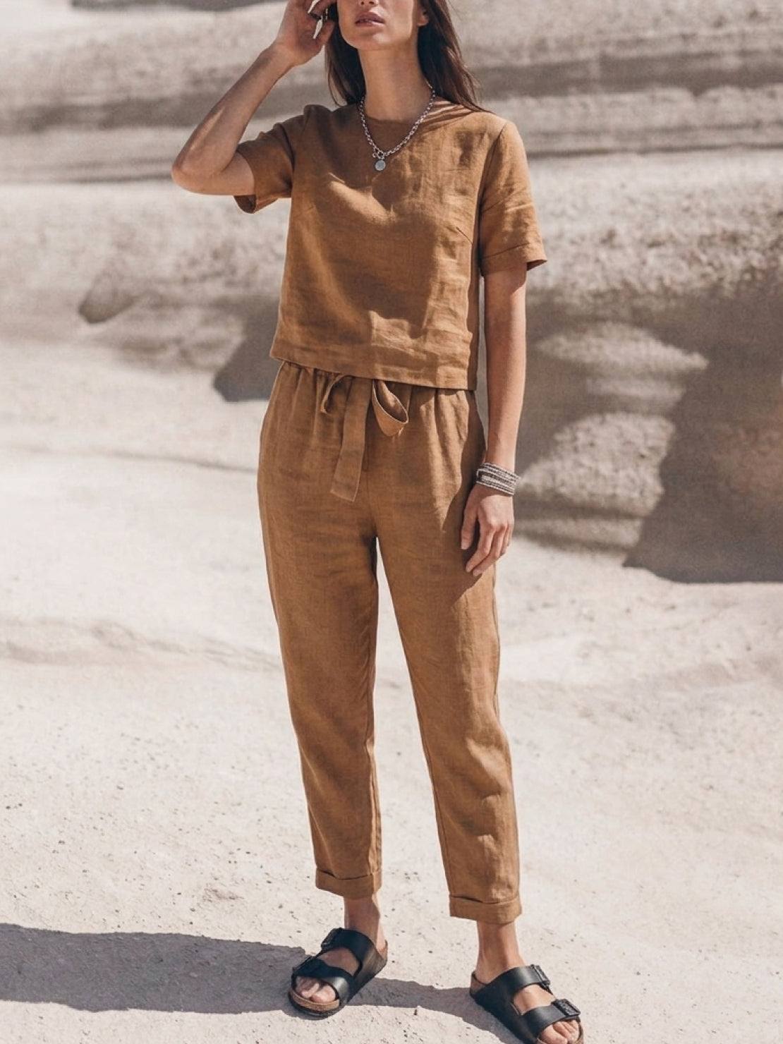 Elisa | 100% Cotton Linen Monochrome Co-ord