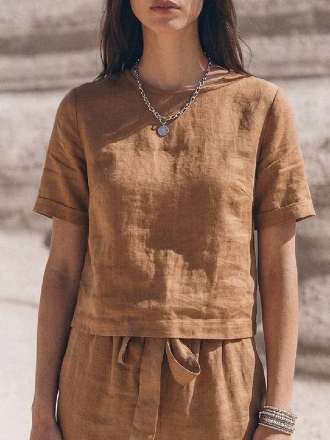 Elisa | 100% Cotton Linen Monochrome Co-ord