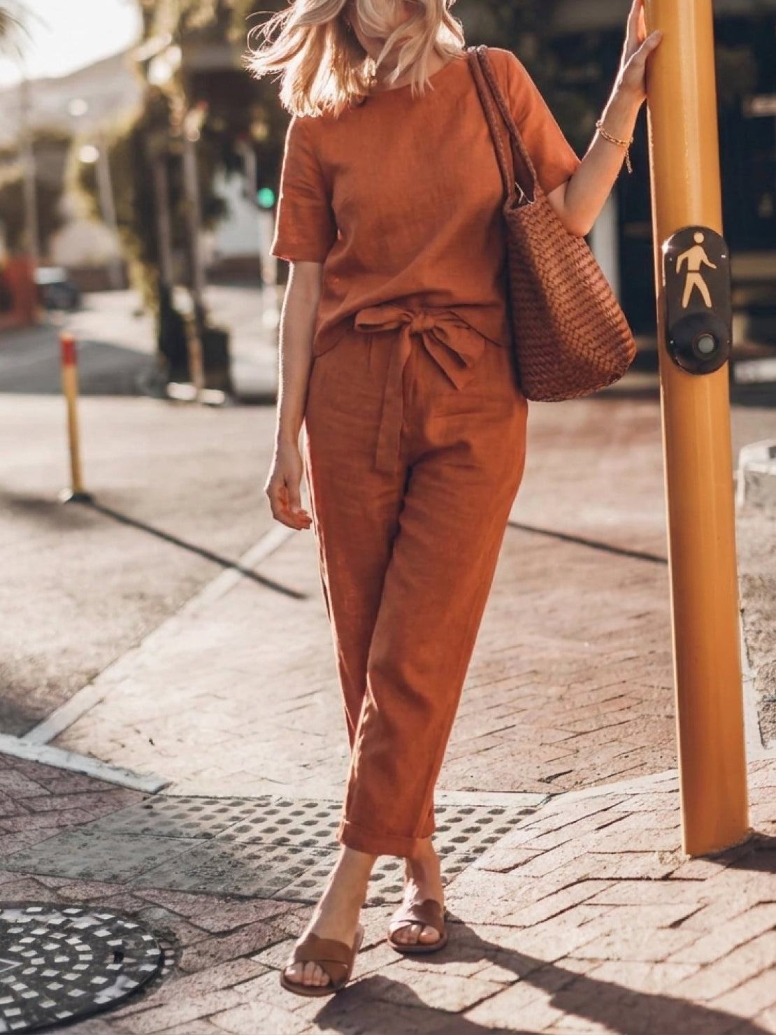 Elisa | 100% Cotton Linen Monochrome Co-ord