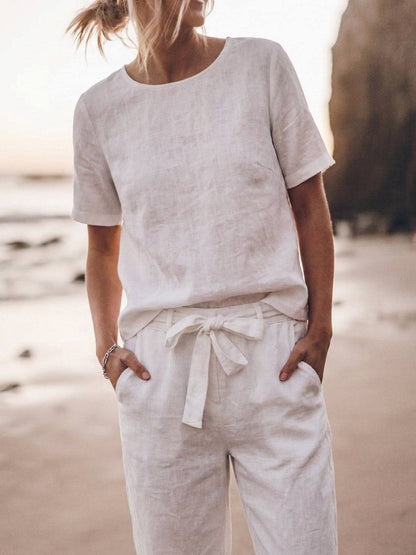 Elisa | 100% Cotton Linen Monochrome Co-ord