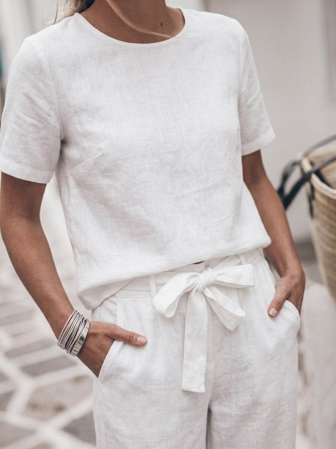 Elisa | 100% Cotton Linen Monochrome Co-ord