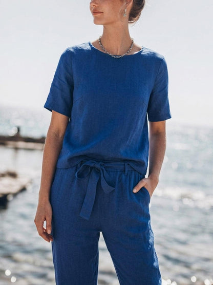 Elisa | 100% Cotton Linen Monochrome Co-ord