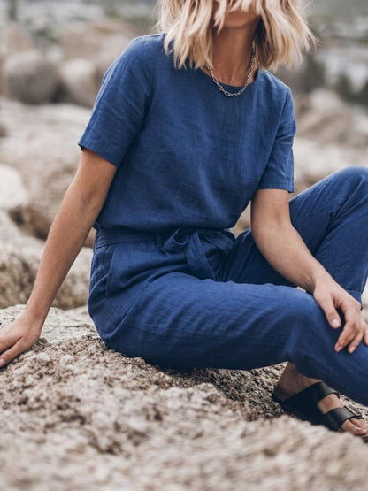 Elisa | 100% Cotton Linen Monochrome Co-ord