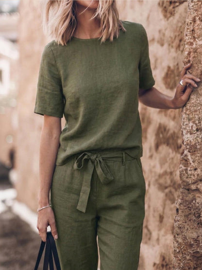 Elisa | 100% Cotton Linen Monochrome Co-ord