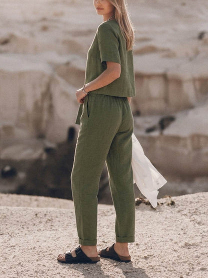 Elisa | 100% Cotton Linen Monochrome Co-ord