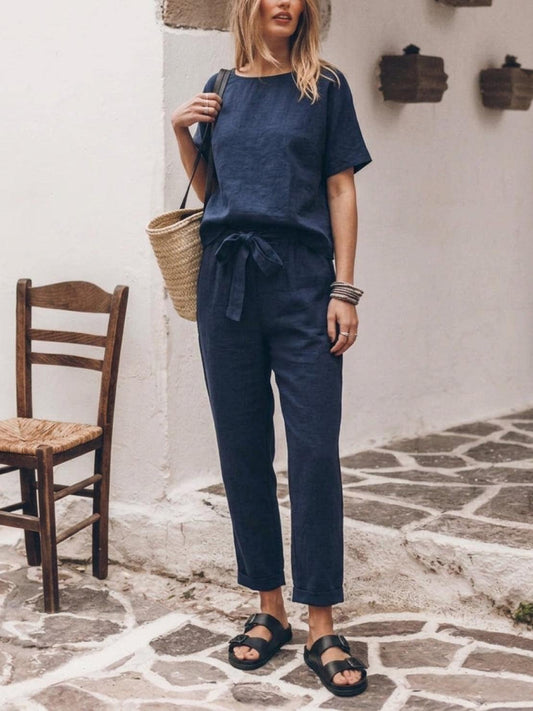 Elisa | 100% Cotton Linen Monochrome Co-ord