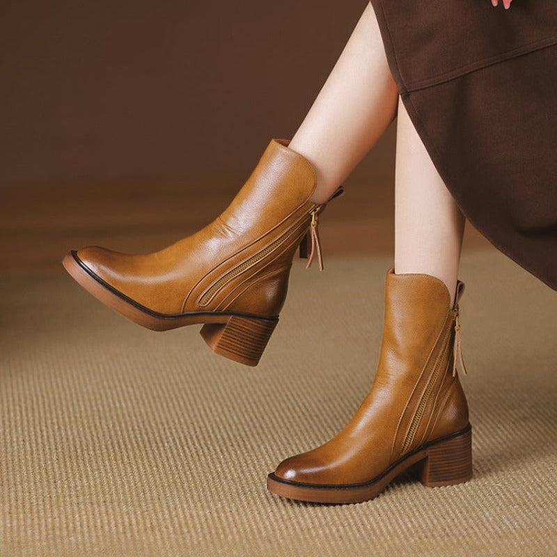 Norwood Leather Heeled Boots