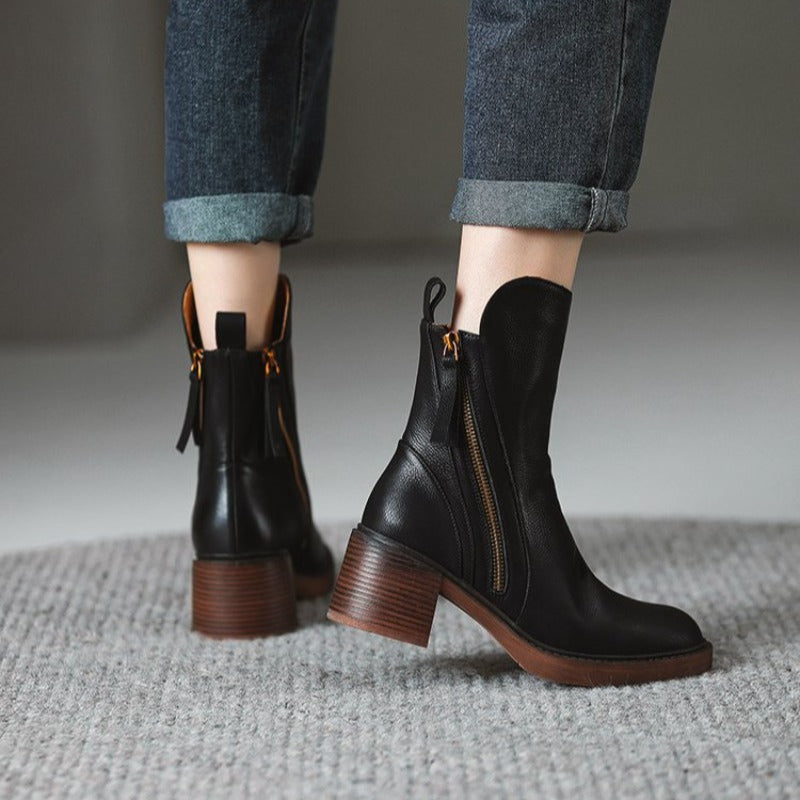 Norwood Leather Heeled Boots