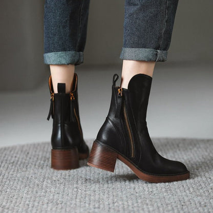 Norwood Leather Heeled Boots
