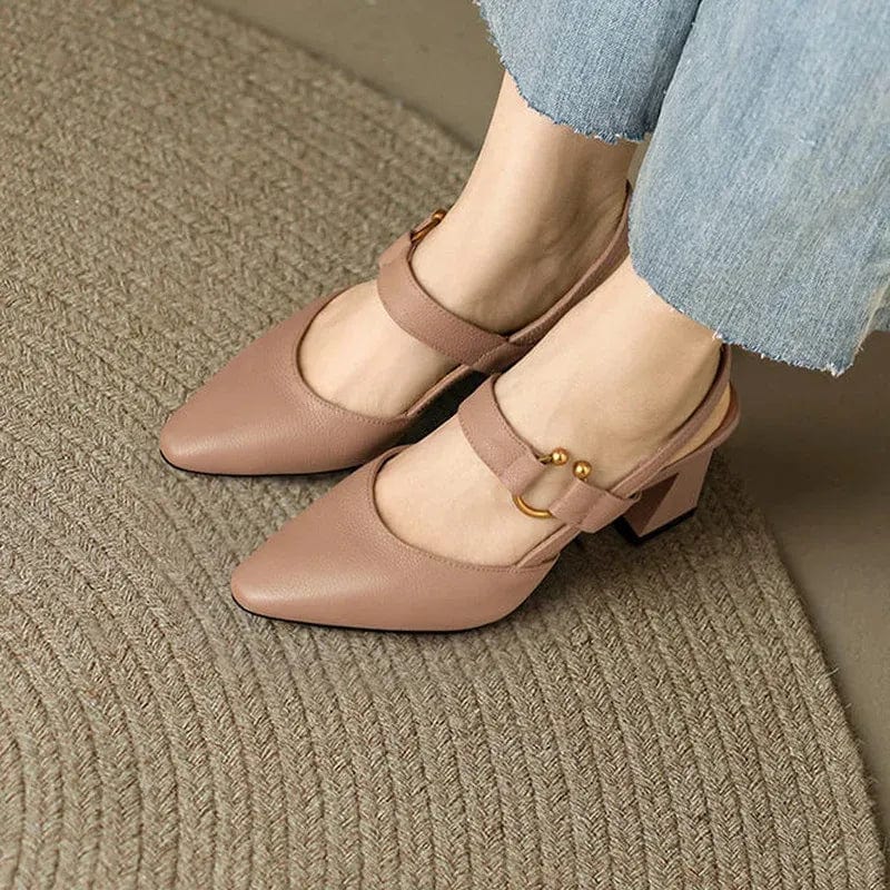 Kendall Leather Slingback Heels