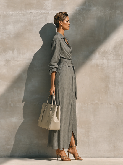 Wren Striped Linen Shirt Dress